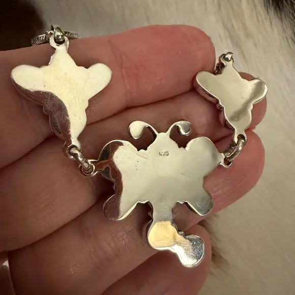 ❤️ Cotton Candy Kingman Turquoise Dragonfly Navajo Style Sterling 925 Necklace - Picture 10 of 11